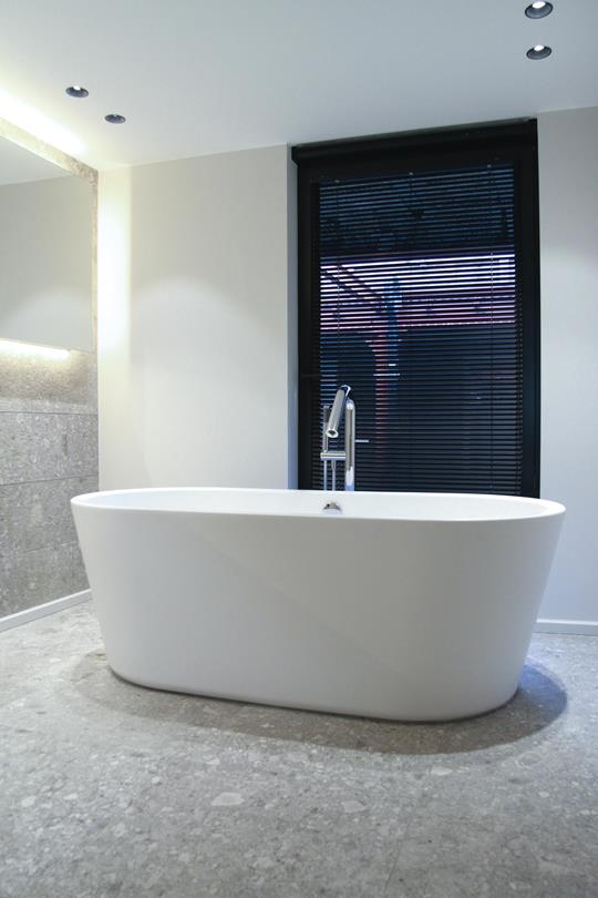 Tub in bathroom